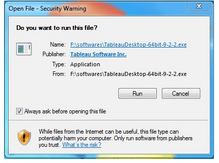 Security warning