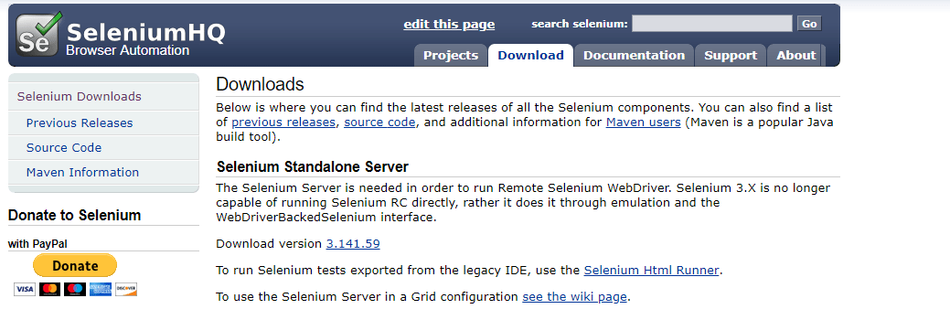 selenium installation